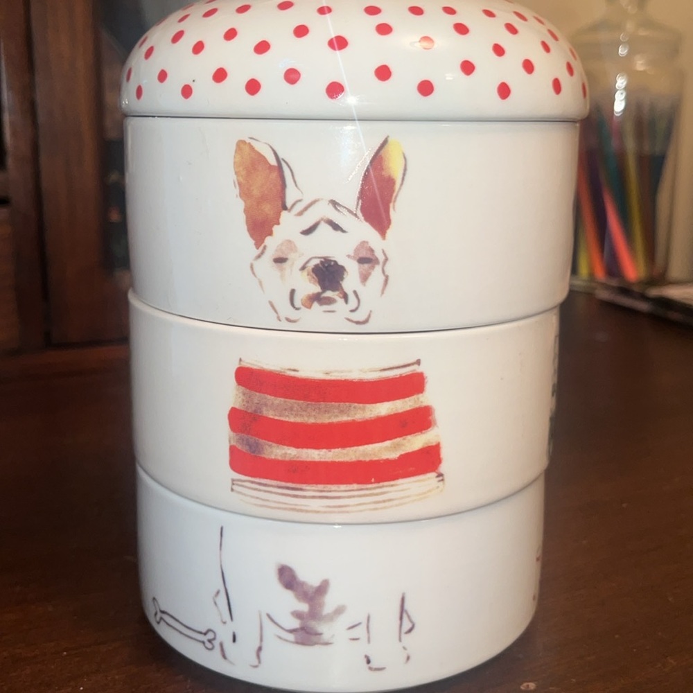 Anthropologie Dog 3 PIECE STACKABLE  SET - Picture 2 of 4